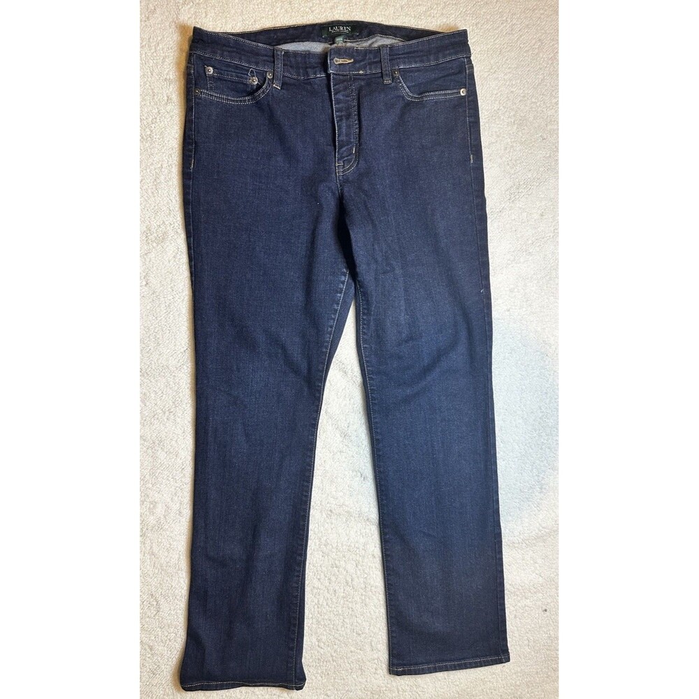 Lauren Ralph Lauren Dark Blue Jeans Straight Leg Sz 12